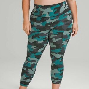 LULULEMON Heritage 365 Camo Tidewater Teal Wunder Under High-Rise‎ Tight 25" 14